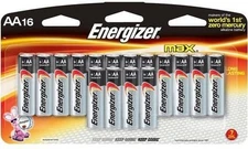 BATTERY, ENERGIZER MAX, AA 16 PK.