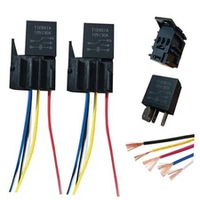 5 pin 12v 30A Automotive Relay with Harness 2Pack Manual Relay with harness