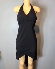 Vintage Y2K Charlotte Russe Dark Romantic Asymmetrical Halter Dress Sz Small