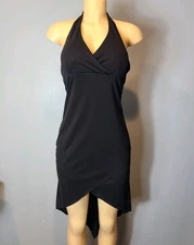 Vintage Y2K Charlotte Russe Dark Romantic Asymmetrical Halter Dress Sz Small 