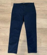 Proof Men's Pants Size 34 Huckberry Slim Fit Navy Blue Stretch Chino Trouser EUC