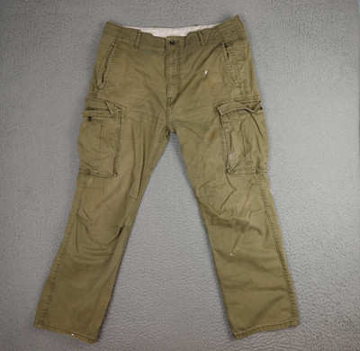 Levi's Cargo Pants Mens 36x32 Olive Green Utility Workwear Canvas Pockets Grunge