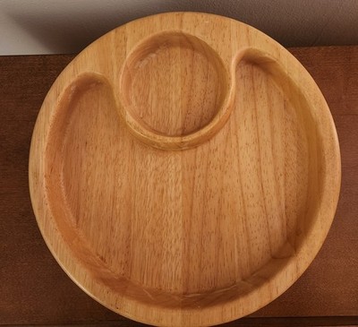 Vintage Chips and Dip Wood Bowl by The Cellar for Macy's - 12'' Made in Thailand