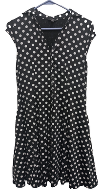 Guess Womens Mini Dress Small Black White Polka Dot Collared Fairy Grunge |  eBay
