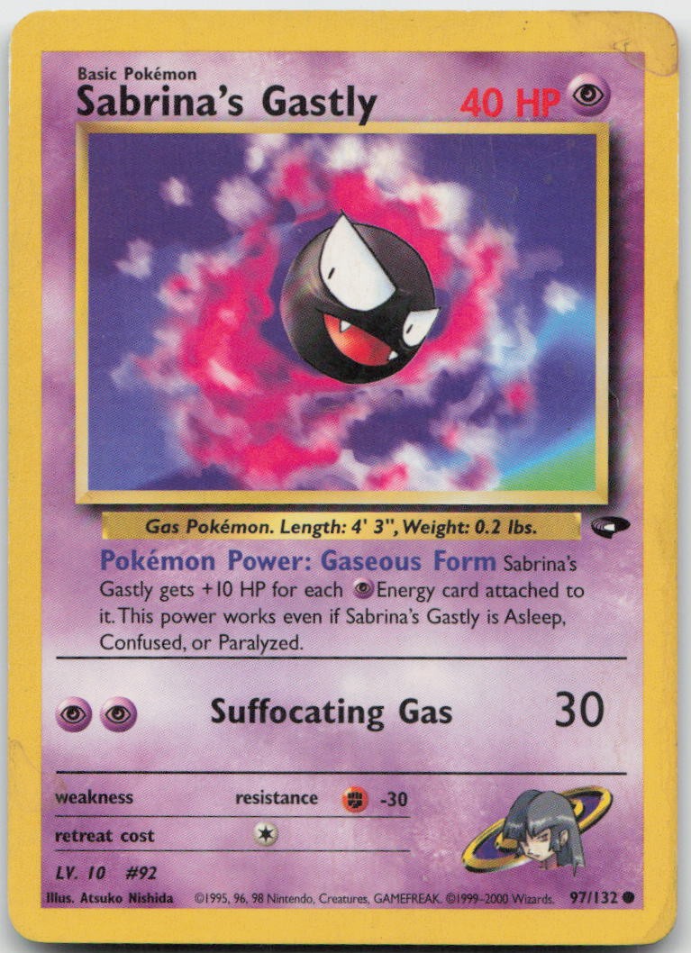 Sabrina's Gastly 97/132 Common Gym Challenge Pokemon Unlimited MP