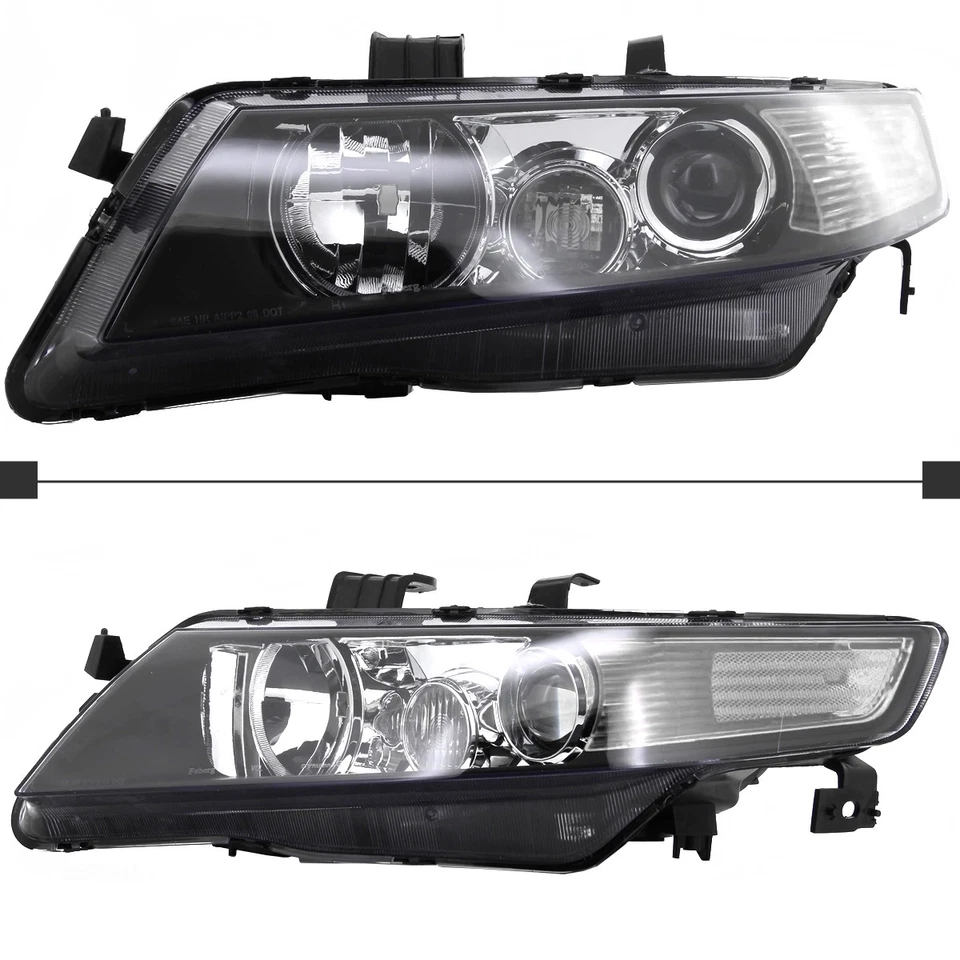 Black Projector Headlights Fits 2004-2005 Acura TSX Turn Signal Lamps Pair L+R Foto 3 de 4