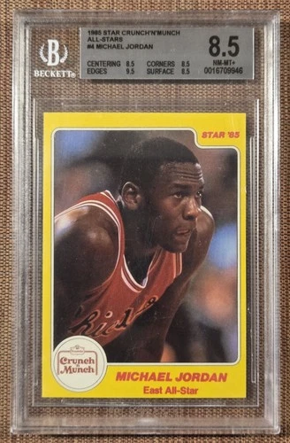 1985 Star Crunch N Munch All Star #4 Michael Jordan Bulls Basketball Card BGS8.5