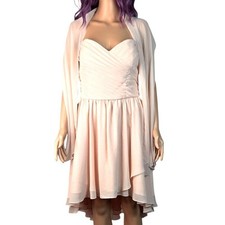 Affairs by Mori Lee Madeline Gardner Blush Pink Peach Strapless Chiffon Layered