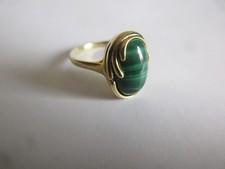 GOLDRING MALACHIT CARBOCHON RING GG 585er 14/...