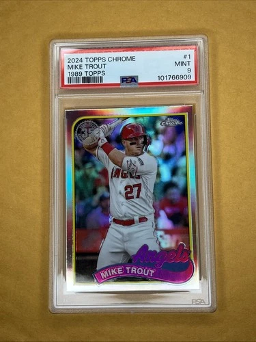 2024 Topps Chrome 1989 Mike Trout #89CB-1 California Angels PSA 9 MINT