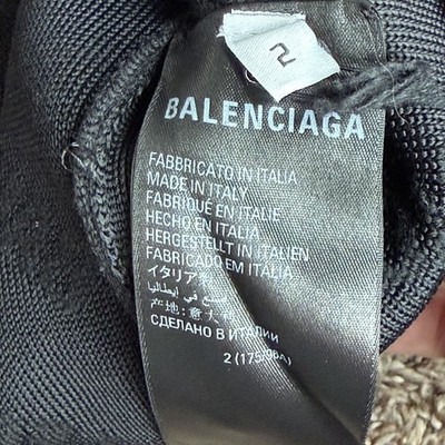 Balenciaga Black Cardigan All Over Print Logo Knit Mens Size 2