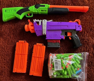 Nerf Fortnite SMG-E +Nerf Modulus Capacity Upgrade Kit+Double Fire Blaster+Darts