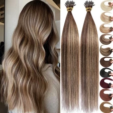Nano Ring Tip Balayage Ombre Human Remy Hair Extensions Cold Fusion Pre Bonded