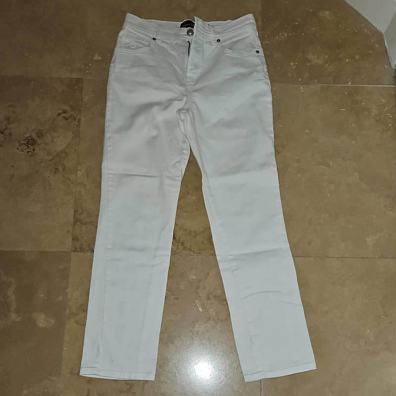 Gloria Vanderbilt Women’s Petite Jeans Size 4P White Straight Stretch 5-Pocket
