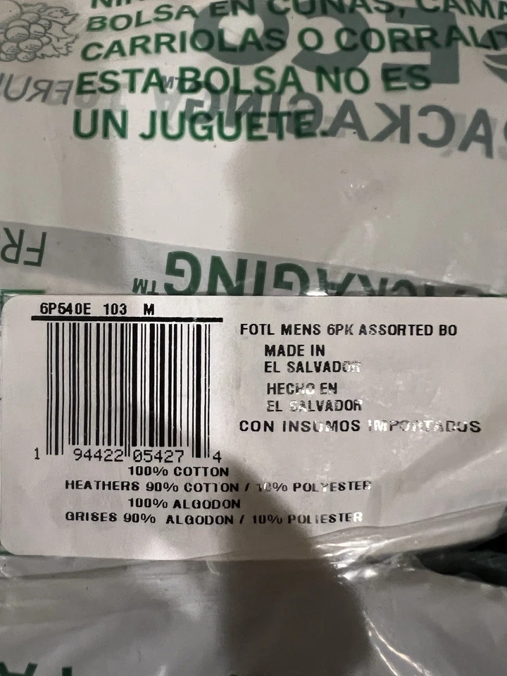 Paquete de 6 calzoncillos boxer lisos Fruit Of The Loom ropa interior para hombre azul medio gris Foto 3 de 3