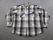 Work n' Sport Black Plaid Flannel VTG 80s USA Made Button-Up Casual Shirt 2XLT