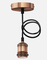 Pendelleuchte / HäNgelampe Retra, Textilkabel, Bronze Matt, 1X E27 Max. 60W