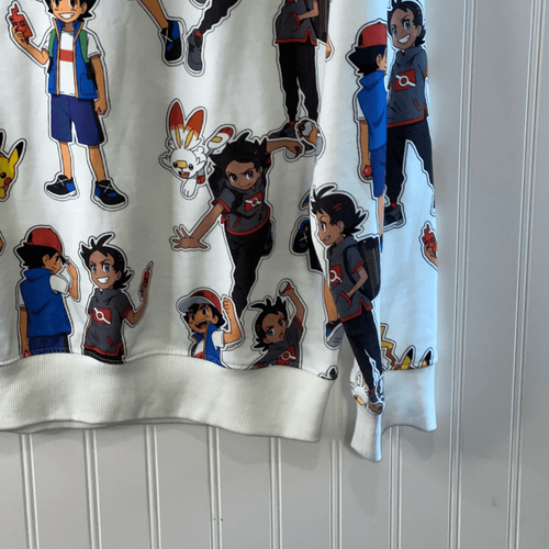 Pokemon Journeys Shirt Boys Size 16/18 H&M White Long Sleeve Ash Ketchum Goh - Picture 5 of 8
