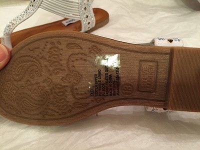 NIB Steve Madden Girls T-Strap Flat Thong Sandal White With