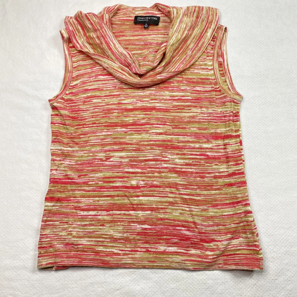 Top Jones New York para mujer talla M multicolor sin mangas tejido capucha cuello elástico Foto 4 de 4
