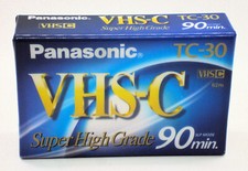 PANASONIC TC-30 VHS-C Super High Grade 90 minute New Blank Camcorder Video Tape