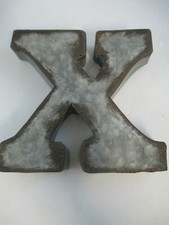 Galvanized Metal Letter X 6" Rustic Country Industrial Farmhouse 3D