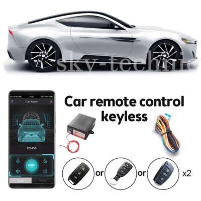Car Keyless Entry Security System APP Control Central Door Lock with 2 Remote