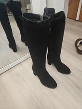 Black Suede Knee High Boots
