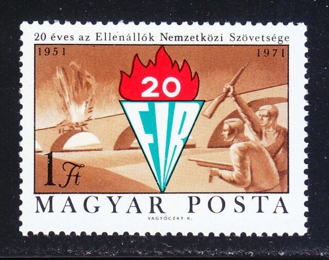 Hungary 1971 MNH Sc 2076 Resistance fighters.Battle war anti-nazi /WW2 / FIR ** Hungary 1971 MNH Sc 2076 Resistance fighters.Battle war anti-nazi /WW2 / FIR **