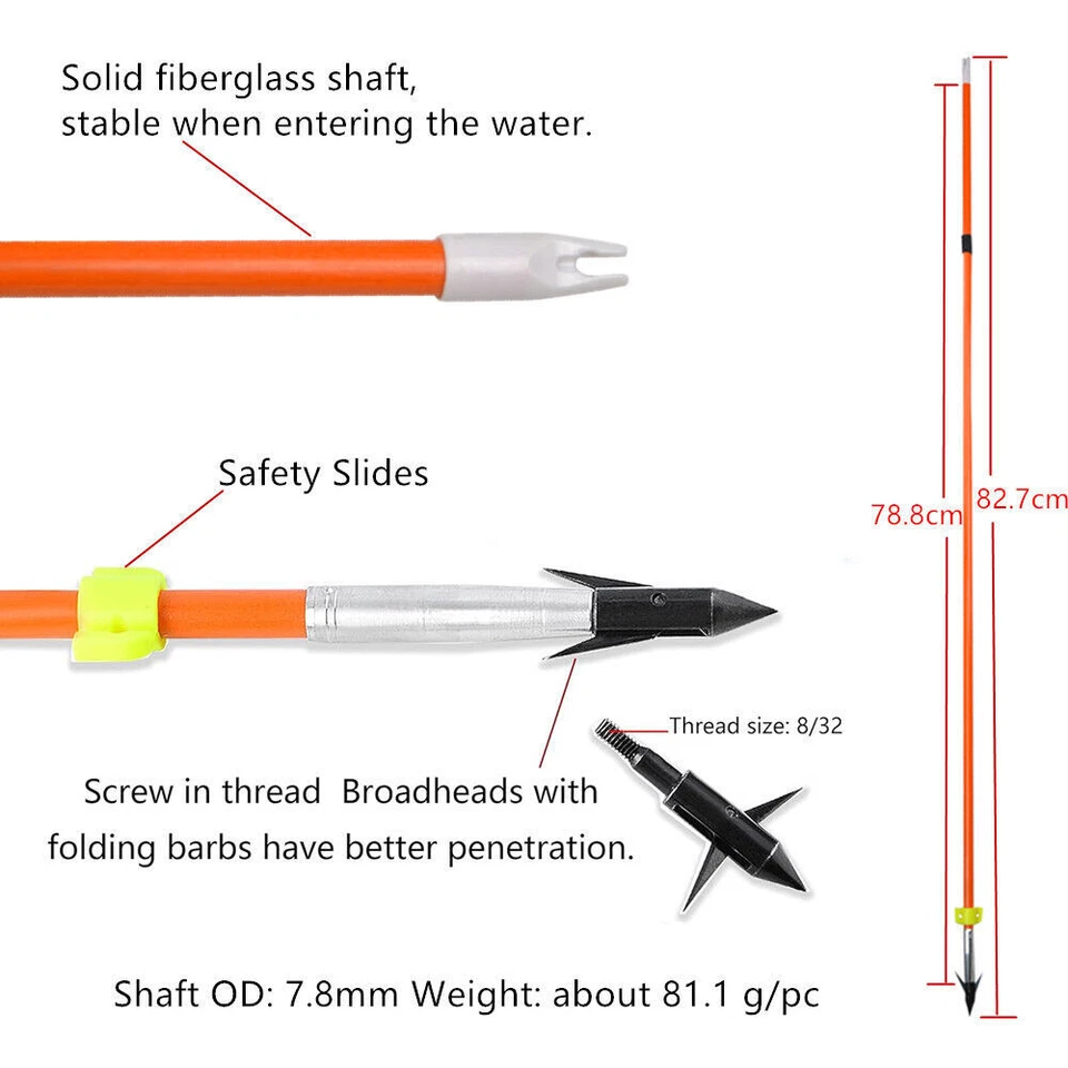 Archery Bowfishing Arrows Fiberglass Compound Bow Fishing Reels Outdoor Hunting - Image 3 of 4