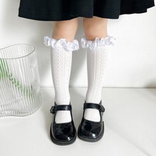 PERFECT PRINCESS Spanish Ruffle Frilly Knee High Socks Baby/Girls/School Uniform