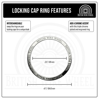 Chrome Rings for Zenith Locking Knock Off Spinner Caps, Set of 4