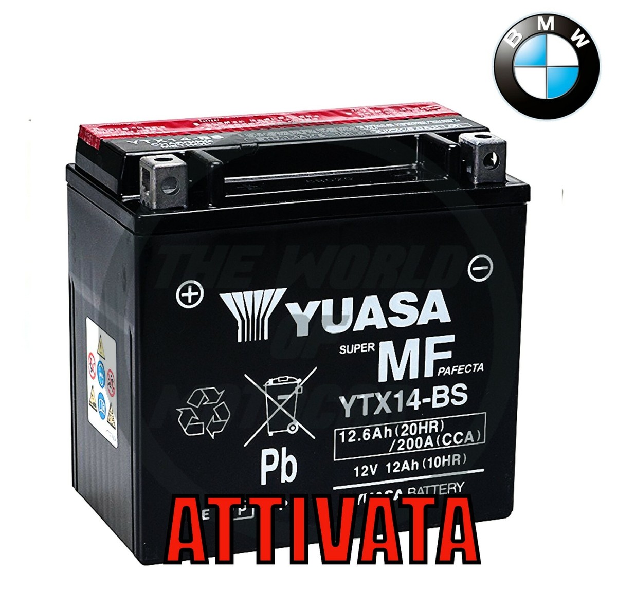 Batteria Yuasa Per BMW R 1200 GS Adventure ABS DTC LC 2017 - YTX14-BS - Foto 6