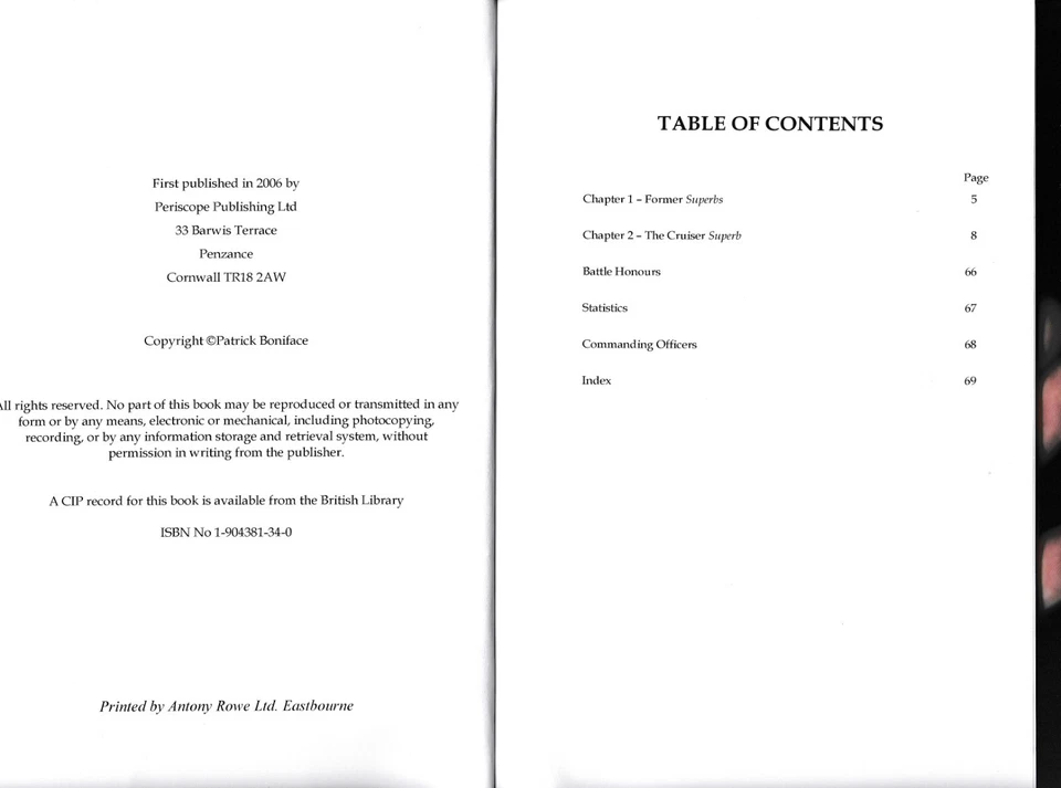 HMS Superb: The Life and Times of a Unique British Cruiser (PP 2006 1st Boniface - Image 3 of 3