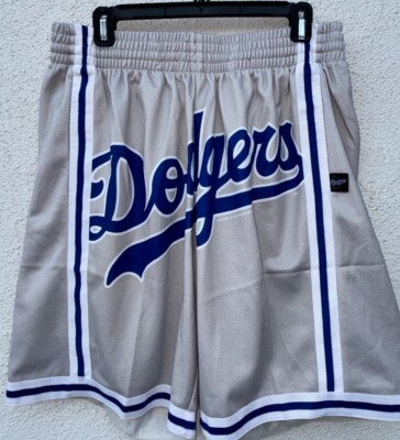 Mitchell Ness Los Angeles Dodgers Big Face Shorts Grey Size Large NWT  MSRP$70