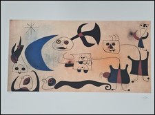 Joan Miro Composition To 78 X 57 CM Signé Lithograph Édition Limitée #100/150