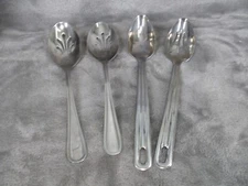 Slotted Serving Spoon Flatware Set Stainless Steel Utensil Vintage 4 Piece
