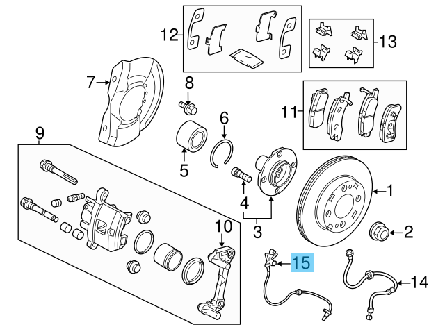 MITSUBISHI MIRAGE A0#A A13A 14-23 Genuine Front ABS Speed