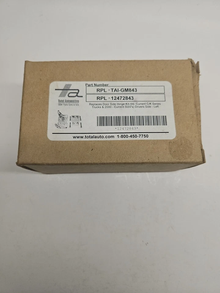 Nuevo kit de bisagra lateral puerta NOS TAI-GM843 12472843 lado del conductor izquierdo para GM Chevy Foto 2 de 4