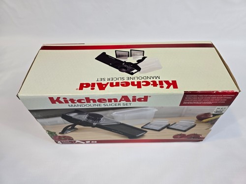 KitchenAid 4 Piece Black Mandolins Slicer Set Brand New Sealed - Afbeelding 2 van 7