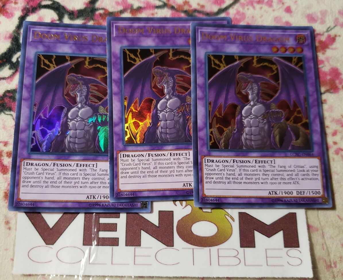 3x (M/NM) - Doom Virus Dragon - LCKC-EN064 - Ultra Rare 3x (M/NM) - Doom Virus Dragon - LCKC-EN064 - Ultra Rare