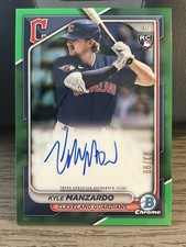 2024 Bowman Chrome Kyle Manzardo RC Green Refractor Auto /99 Rookie Guardians