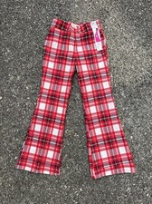 Deadstock Vintage 70s Kids Bell Bottoms NWT 1970s Plaid Flares Girls Size 12