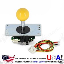 Sanwa Original Japan Arcade Joystick JLF-TP-8YT with Yellow Ball Top stick mod