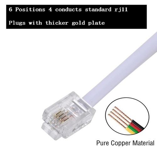 White 2 Way Adapter US Phone Jack Splitter for Landline Phone - Zdjęcie 4 z 7
