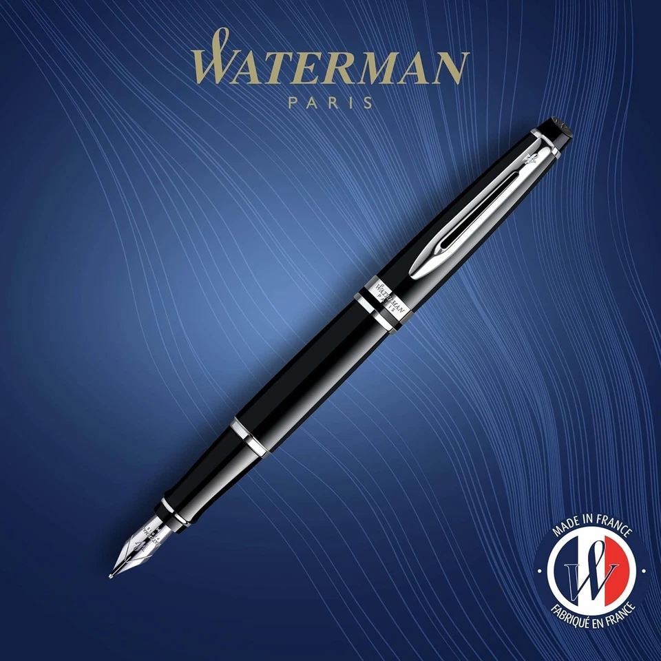 Waterman S0951760 Expert Black Lacquer Chrome Trim Fountain Pen - image 2 of 4