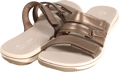 Clarks Brinkley Coast Womens Slide Sandal Pewter US Size 12 M