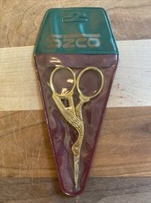 SZCO Embroidery Stork/Heron Shaped Scissors NEW Gold-Toned