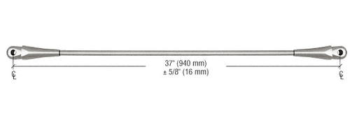 Sistema de toldo de vidrio inoxidable cepillado 316 37" varilla de conexión para paneles de 36" de ancho - Imagen 2 de 3