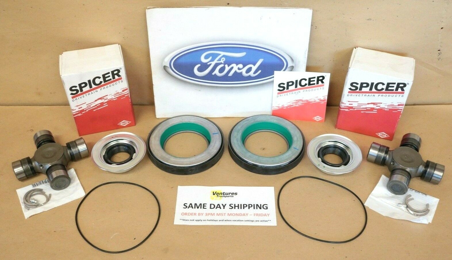 2016-2022 Ford F250 F350 4X4 Front Axle Seal And Greaseable U Joint Both Sides